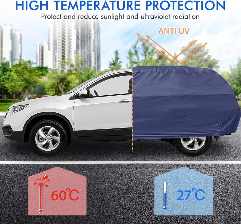 DINGHAO Car Cover Waterproof All Weather, 6 Layers Outdoor Full Exterior Cover Rain Sun UV Snowproof Protection with Zipper Cotton, Mirror Pocket for Honda CR-V - Image 3
